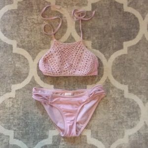 lavender high-neck bikini